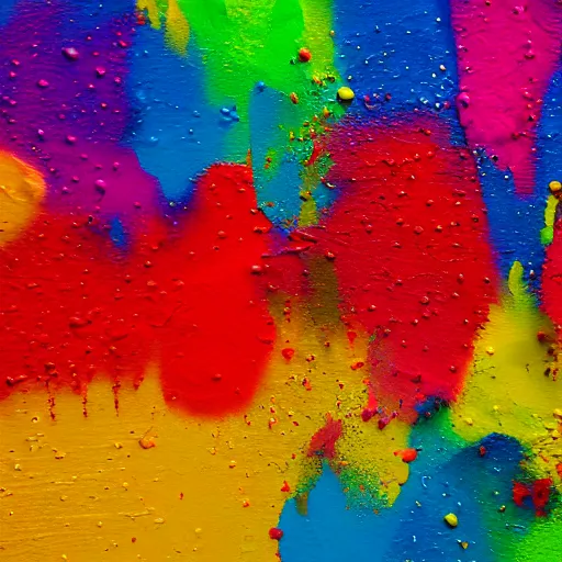 Prompt: Splotches of paint, colorful, 4k render high quality photography
