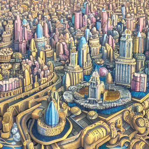 Image similar to city made of bubbles, 1 9 2 0 ’ s colored pencil, highly detailed, highly accurate, deep aesthetic, 8 k, highly ornate intricate details, cinematic lighting, rich colors, ray tracing, hyperrealistic, photorealistic, cinematic landscape, trending on artstation,