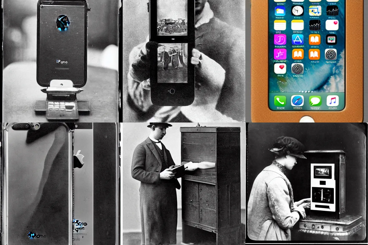 Prompt: an iphone in 1 9 1 0