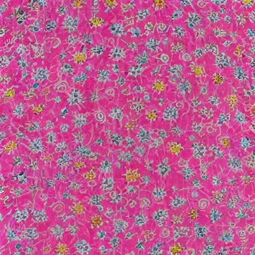 Image similar to of a piece of fabric made out of many layers, puffy, pinks and blues