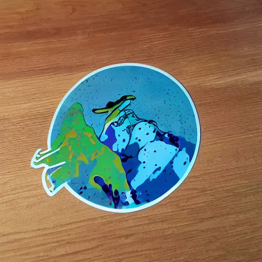 Image similar to die cut sticker, nausicaa, splatter paint