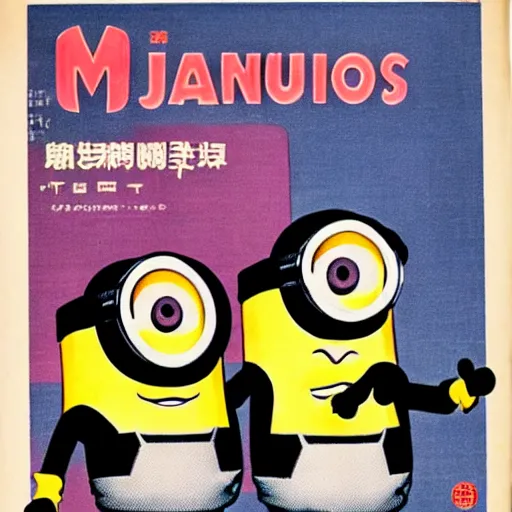 Image similar to japanese maganize advert for minions, 1 9 4 3