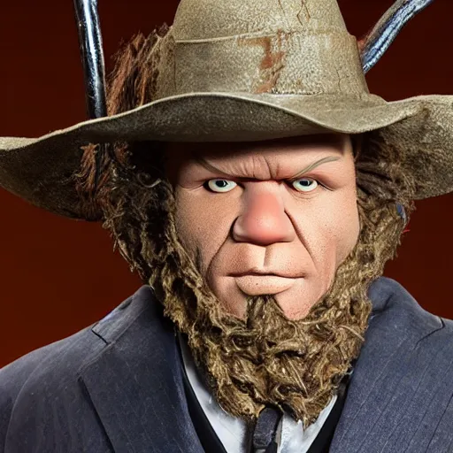 Image similar to animatronic John C. Reilly, exposed mechanics, photo, Stan Winston studios, detailed, 4k