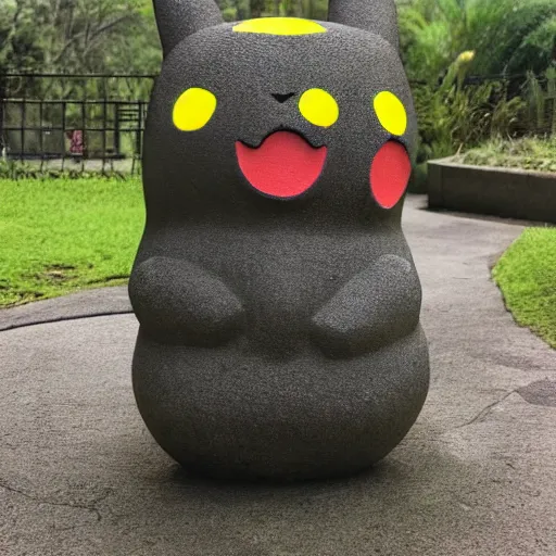 Image similar to pikachu moai statue