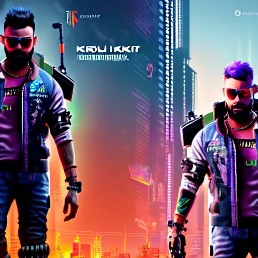 Image similar to Virat Kholi, in CyberPunk 2077, reimagined as a cyberpunk dystopia, 4k highly detailed digital art 4k highly detailed digital art