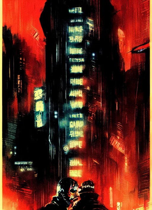 Image similar to blade runner poster by bill sienkiewicz