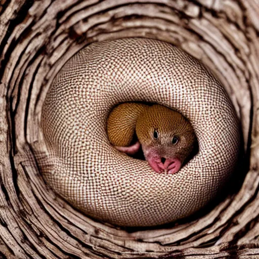 Image similar to very cute western hog nose snake curled in a ball, realistic picture