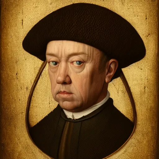 Prompt: medieval jan van eyck cloeup face portrait of frank underwood, nicoletta ceccoli, mark ryden, lostfish, hyung tae, frank frazetta, depth of field, detailed and intricate gothic environment, 8 k resolution, hyperrealistic, octane render