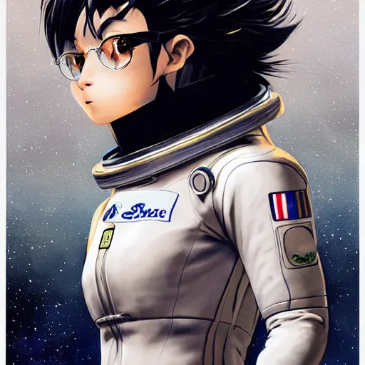 Image similar to a monkey in a astronaut suit, 3d, sci-fi fantasy, intricate, elegant, highly detailed, lifelike, photorealistic, digital painting, artstation, illustration, concept art, sharp focus, art in the style of Shigenori Soejima