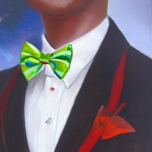 Image similar to oil painting concept art silkworms race bowtie, elegant, detailed,