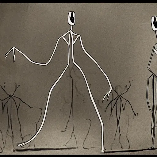 Prompt: slenderman with arms of mantises