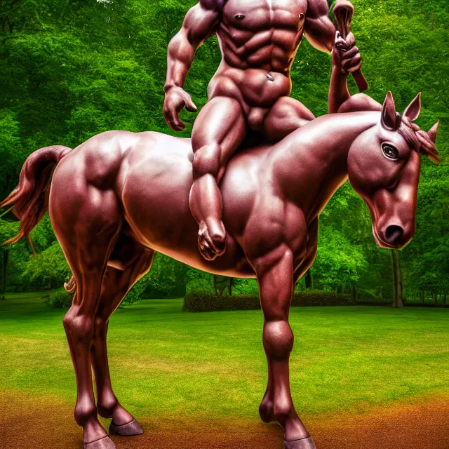 Prompt: centaur, highly detailed, 8 k, hdr, smooth, sharp focus, high resolution, award - winning photo