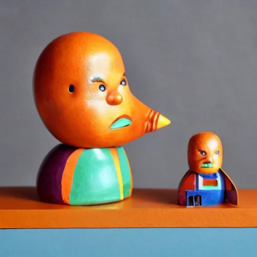 Image similar to 1 9 6 0 s weirdo cartoon sculpture toy on display