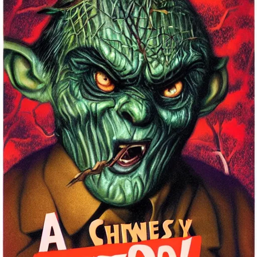 Image similar to A scary guy Hiding in the bushes Vintage Goosebumps Book Cover Art HDR