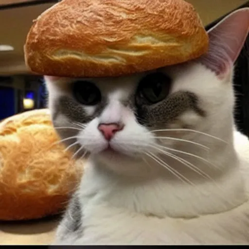 Image similar to you thought it was bread but no it was me the cat