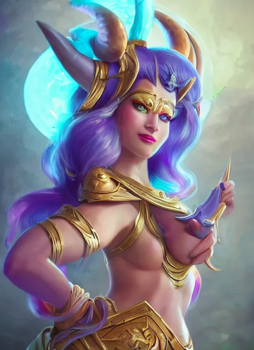 Image similar to divine soraka, from league of legends, health supporter, hyper detailed, digital art, trending in artstation, cinematic lighting, studio quality, smooth render, unreal engine 5 rendered, octane rendered, art style by klimt and nixeu and ian sprigger and wlop and krenz cushart