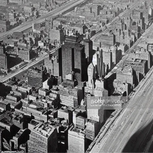 Prompt: 1 9 3 0's photo of futuristic new york city, detailed, old