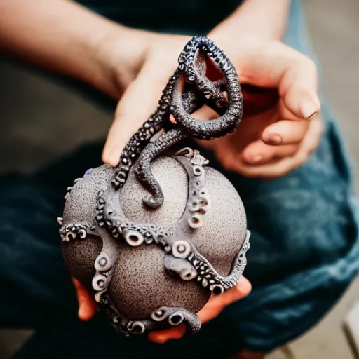 Image similar to octopus grabbing a sphere, 5 5 mm