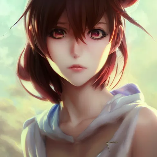 Image similar to anime portrait of an anime girl by stanley artgerm lau, wlop, rossdraws, james jean, andrei riabovitchev, marc simonetti, and sakimichan, trending on artstation