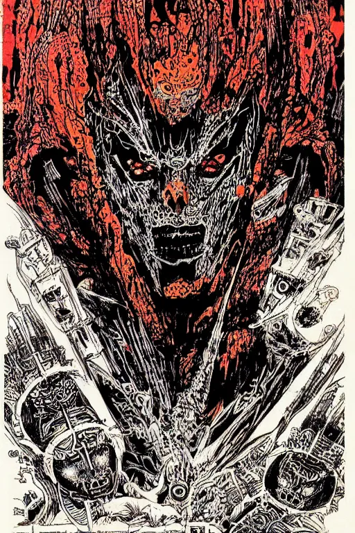 Prompt: hell by Philippe Druillet