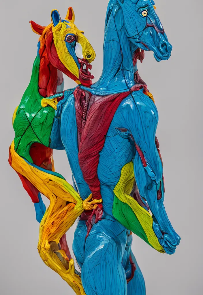 Prompt: bojack horseman, anatomical model made of colored resin, by damien hirst, sigma 3 5 mm f / 8