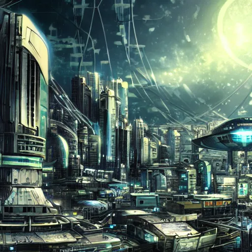 Image similar to selen tatsuki, sci - fi city background, 4 k, anime style, wallpaper