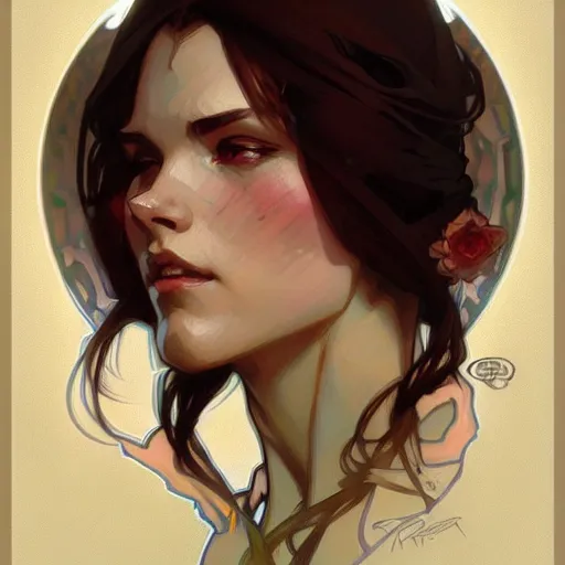 Image similar to digital character concept art by artgerm greg rutkowski alphonse mucha. hd portrait of a expressive princess. hyper detailed, cute overbite, intricate, elegant, digital painting, artstation, smooth, sharp focus