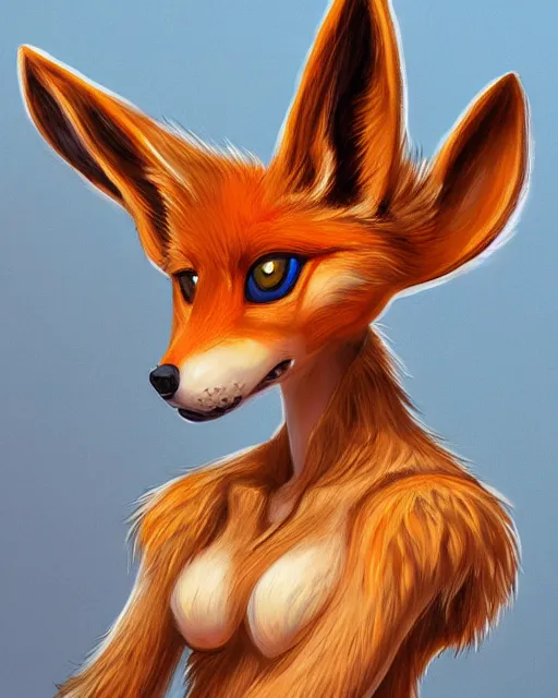 Prompt: award - winning extremely detailed fantasy art of a cute female innocent eyes anthropomorphic vulpes vulpes fulva wearing polo shirt and cargo shorts, 4 k