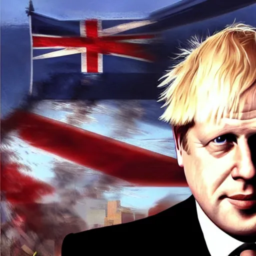 Image similar to Boris Johnson in gta cover art, lots of detail, ultra HD