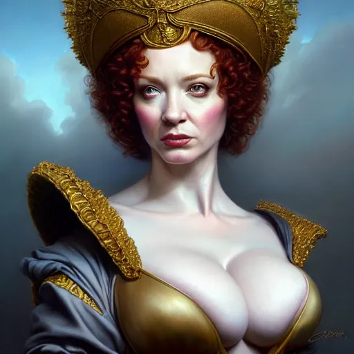 Image similar to christina hendricks dressed as napoleon, baroque painting, intricate, elegant, highly detailed, centered, digital painting, artstation, concept art, smooth, sharp focus, illustration, artgerm, tomasz alen kopera, peter mohrbacher, donato giancola, joseph christian leyendecker, wlop, boris vallejo