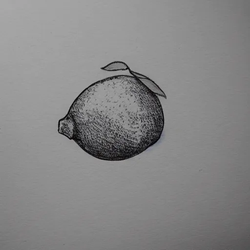 Image similar to professional liner sketch of a lemon