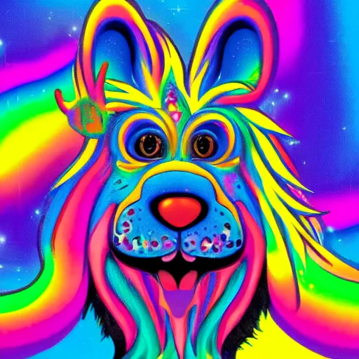 Prompt: Lisa Frank and Jim Henson collaboration