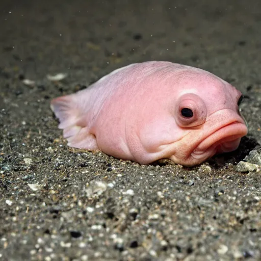 prompthunt: a photo of a blobfish jumping from the water like a marlin