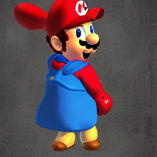 Prompt: Christina Hendricks with super Mario clothes, digital art,