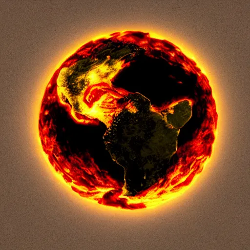 Prompt: burning Earth