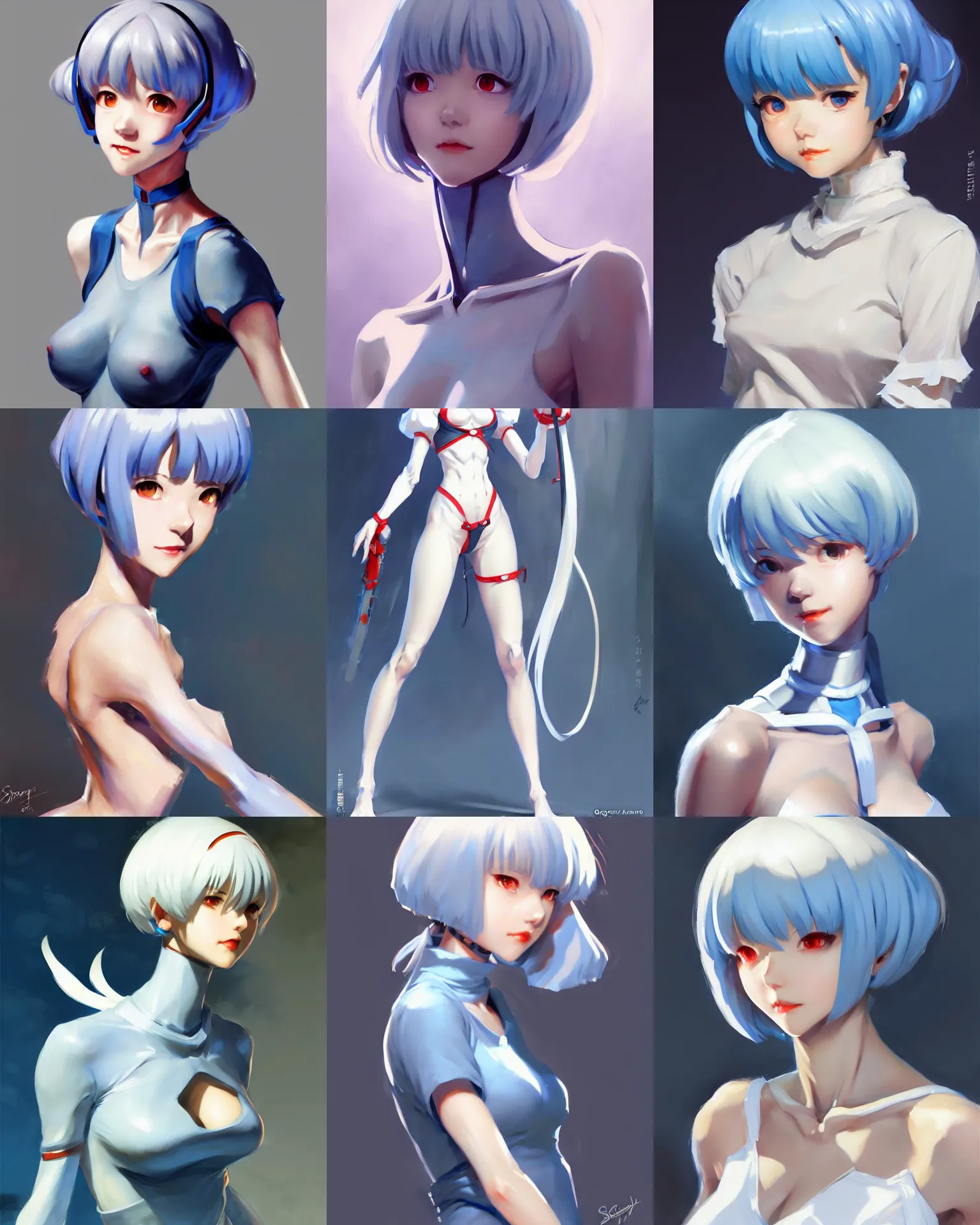 Prompt: greg manchess character concept art of rei ayanami | | anime anime anime, cute - fine - face, pretty face, realistic shaded perfect face, fine details by stanley artgerm lau, wlop, rossdraws, james jean, andrei riabovitchev, marc simonetti, and sakimichan, trending on artstation