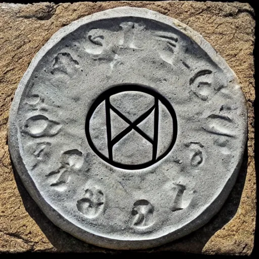 Image similar to stone logo, art style 1960