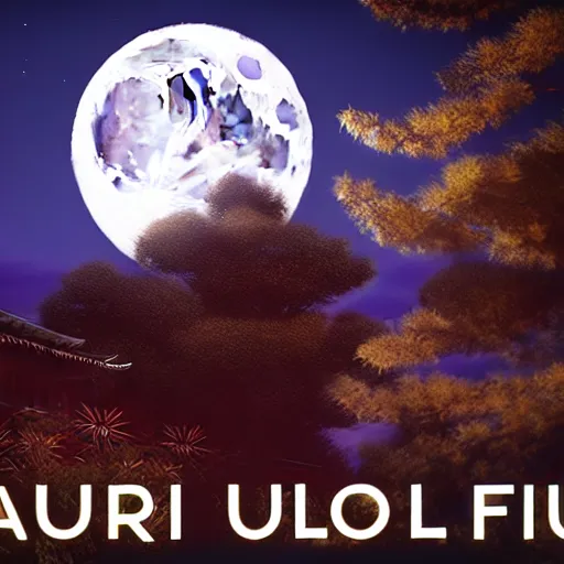 Image similar to samurai full moon ambient light cinematic