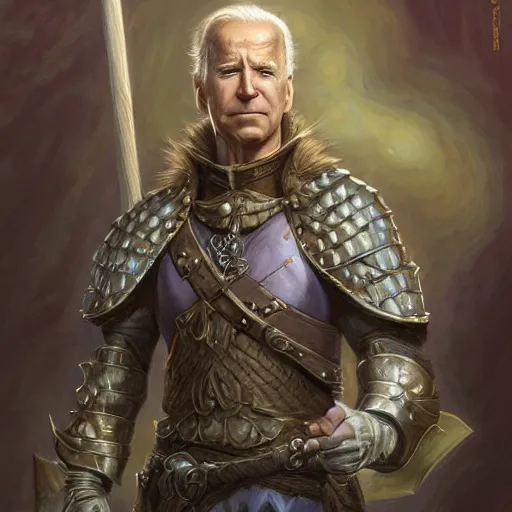 Image similar to Joe Biden as a fantasy D&D character, portrait art by Donato Giancola and James Gurney, digital art, trending on artstation