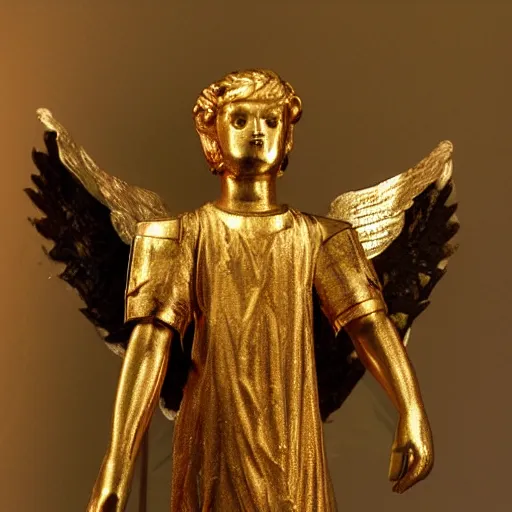 Prompt: angel with golden armor