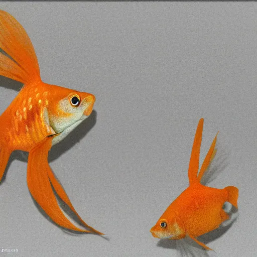 Prompt: goldfish status in the brutalist style