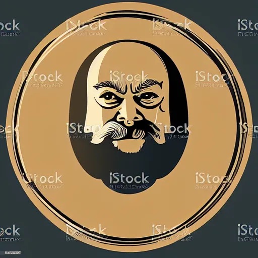 Image similar to wooden bowl, bearded man, woodlathe, vector art, simple