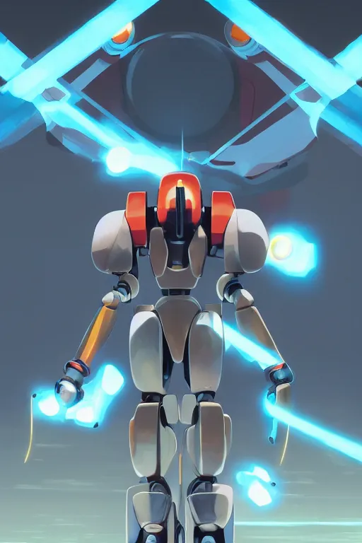 Image similar to metabots medabots medarotto medarot robot minimalist comics, behance hd by jesper ejsing, by rhads, makoto shinkai and lois van baarle, ilya kuvshinov, rossdraws global illumination ray tracing hdr radiating a glowing aura