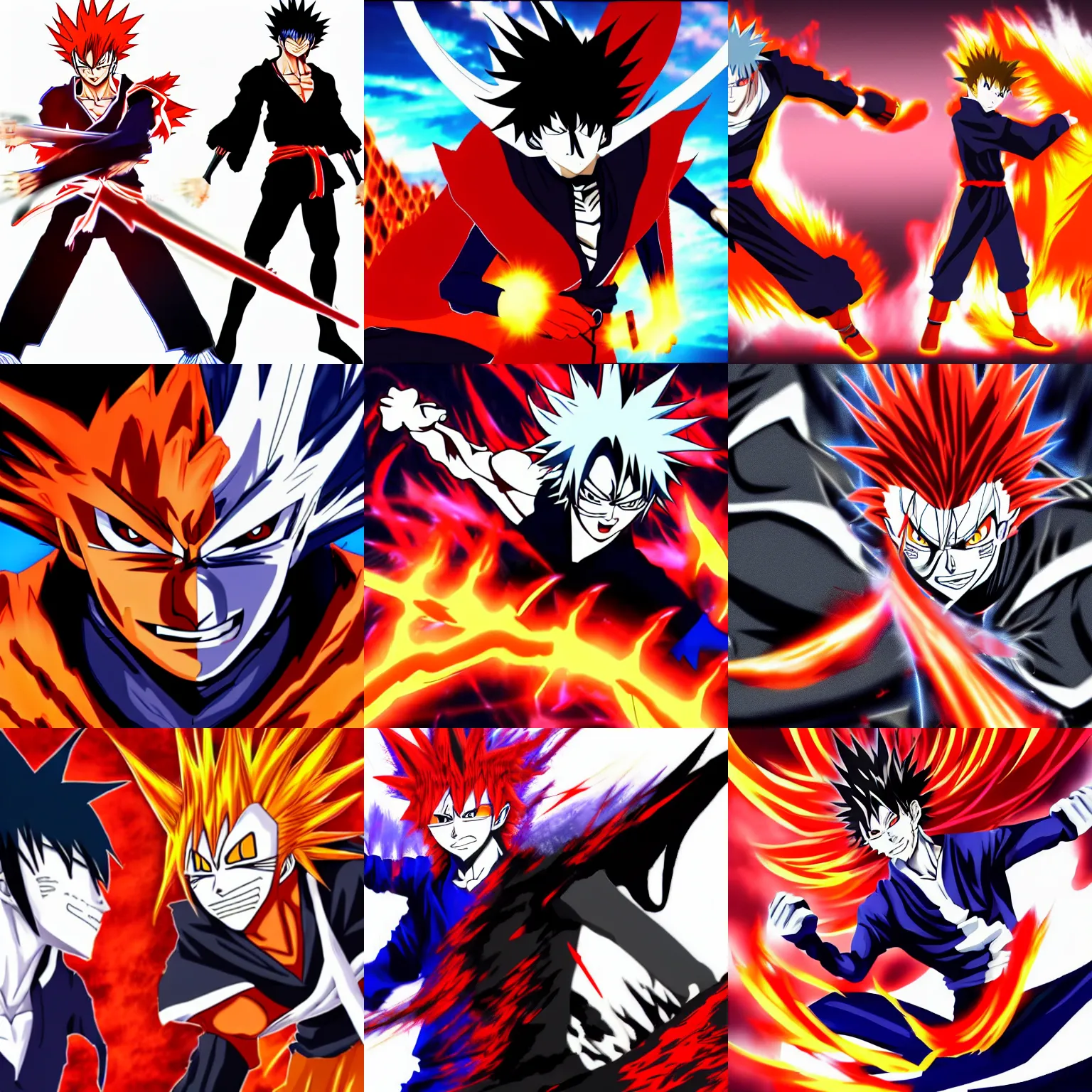 Prompt: Ichigo Kurosaki and Goku fusion, 4k