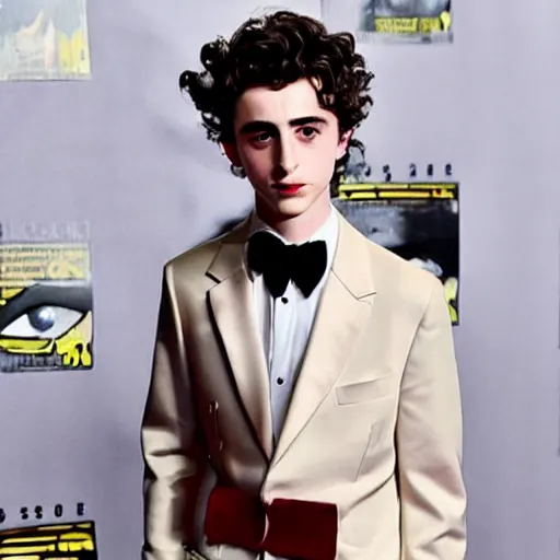 Image similar to timothee chalamet in a tim burton movie