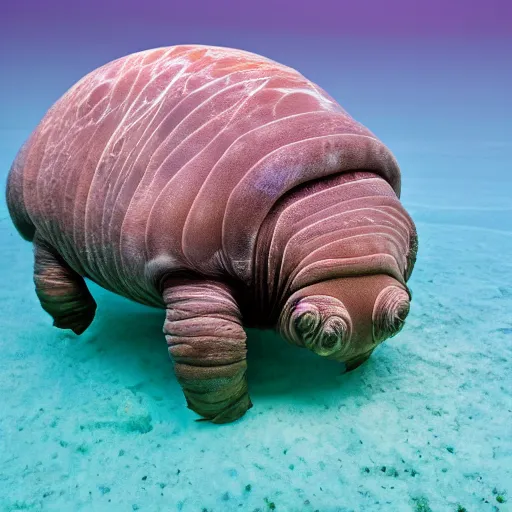 Prompt: a Seacow-Tardigrade-hybrid, award-winning-photograph, beautiful daylight, crystal-clear-focus, sharp-lens, amazing photography