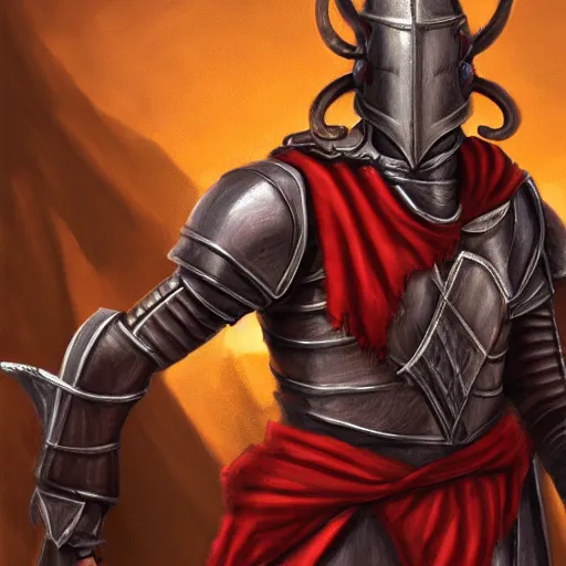 Prompt: photorealistic tiefling knight