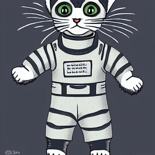 Image similar to cat illustartion cat wearing a space suit