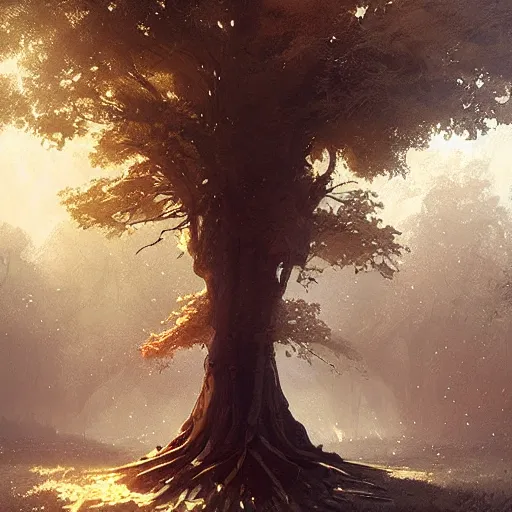 Prompt: tree of life by Greg Rutkowski