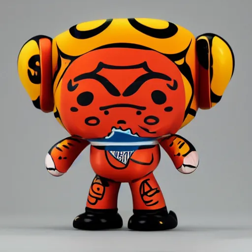 Image similar to art vinyl figure - in the style of kidrobot, sket - one x iamretro, frank kozik, guggimon, studio lighting, subsurface diffusion
